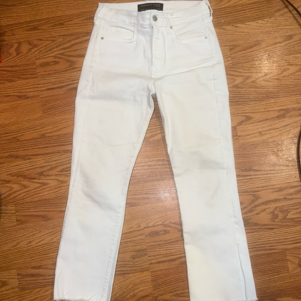 Veronica Beard White Flare & Wide Leg Jeans